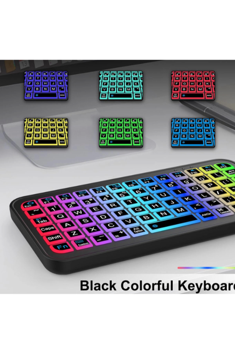 Mini Klavye Smarttv Işıklı Bluetooth Kablosuz Televizyon Ps3 Dizüstü Tabletler Ve Telefonlar İçin - Görsel 2
