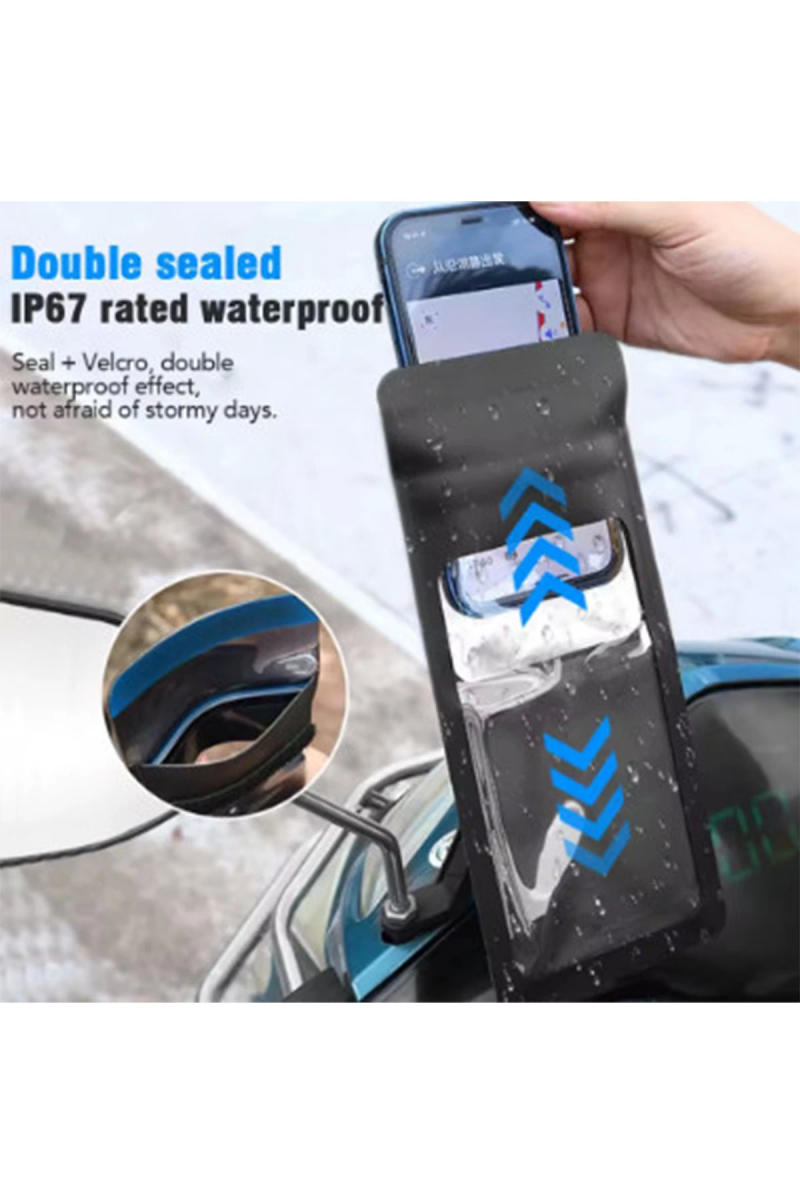 Motosiklet 360° Döndürülebilir Su Geçirmez Telefon Kılıfı Telefon Tutucu 4’’-7.2 İnç - Görsel 3
