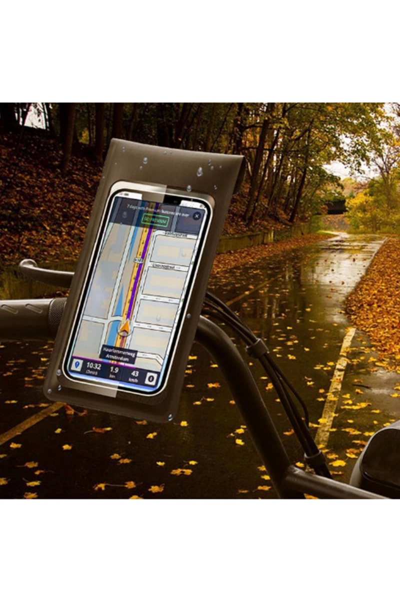 Motosiklet Bisiklet 360° Döndürülebilir Su Geçirmez Telefon Kılıfı Telefon Tutucu 4’’-7.2 İnç - Görsel 3