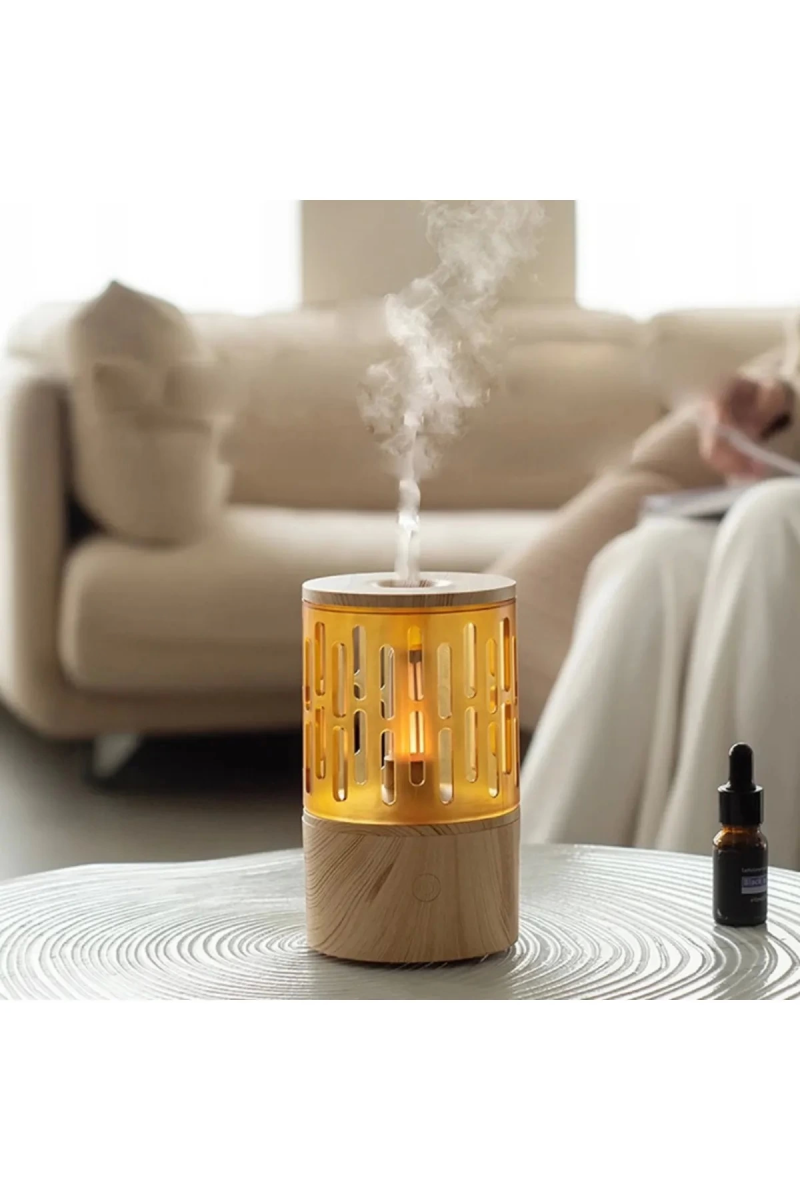 Mum Işığı Görünümlü Taşınabilir 125ml Kapasiteli Işıklı Aroma Yayıcı Hava Nemlendirici - Görsel 5