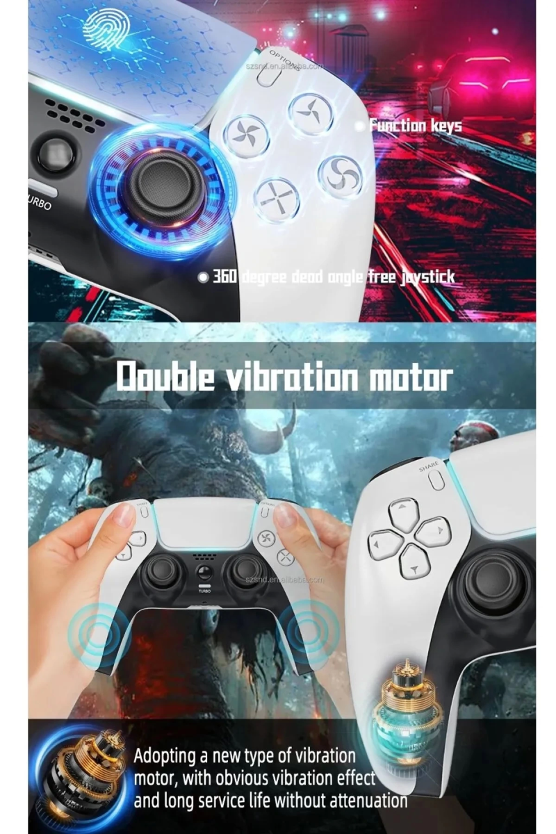 P4 Plus Bluetooth Titreşimli Ps4/ps5 Uyumlu Pc Telefon Joystick Kablosuz Oyun Kolu - Görsel 6
