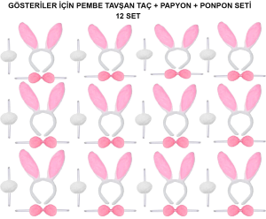Pembe Tavşan Kostüm Seti – Taç
