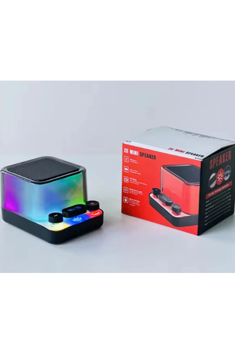 Rgb Işıklı Z6 Mini Ses Bombası Radyolu Usb Sd Girişli Yeni Şeffaf Klavye Tuşlu Hoparlör - Görsel 3