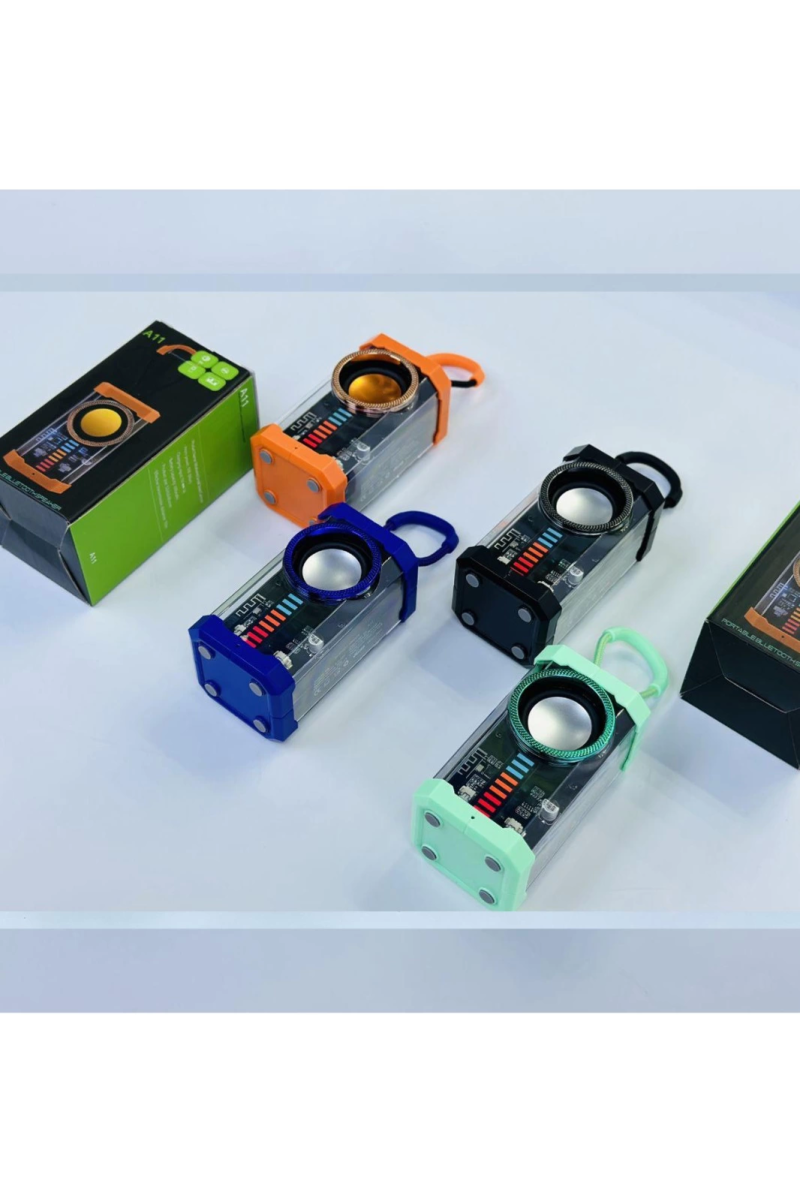 Şeffaf Mecha Müzik Tws Stereo Rgb Ritim İşıklı Hoparlör Kablosuz Bluetooth 5.0 Taşınabilir Hoparlör A11 - Görsel 3