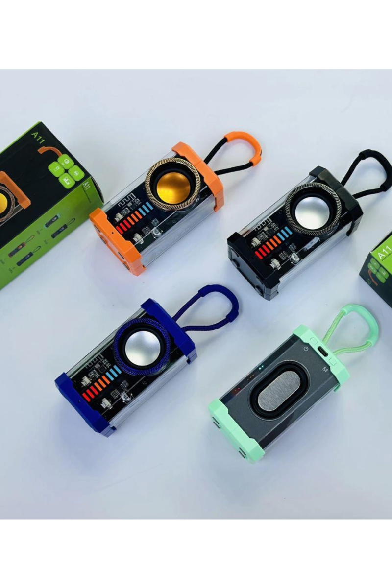 Şeffaf Mecha Müzik Tws Stereo Rgb Ritim İşıklı Hoparlör Kablosuz Bluetooth 5.0 Taşınabilir Hoparlör A11 - Görsel 5