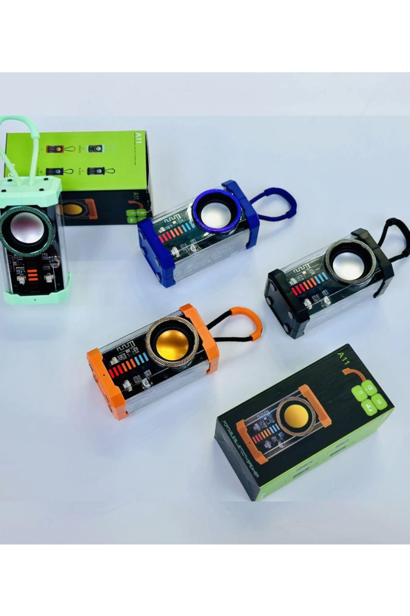 Şeffaf Mecha Müzik Tws Stereo Rgb Ritim İşıklı Hoparlör Kablosuz Bluetooth 5.0 Taşınabilir Hoparlör A11 - Görsel 4