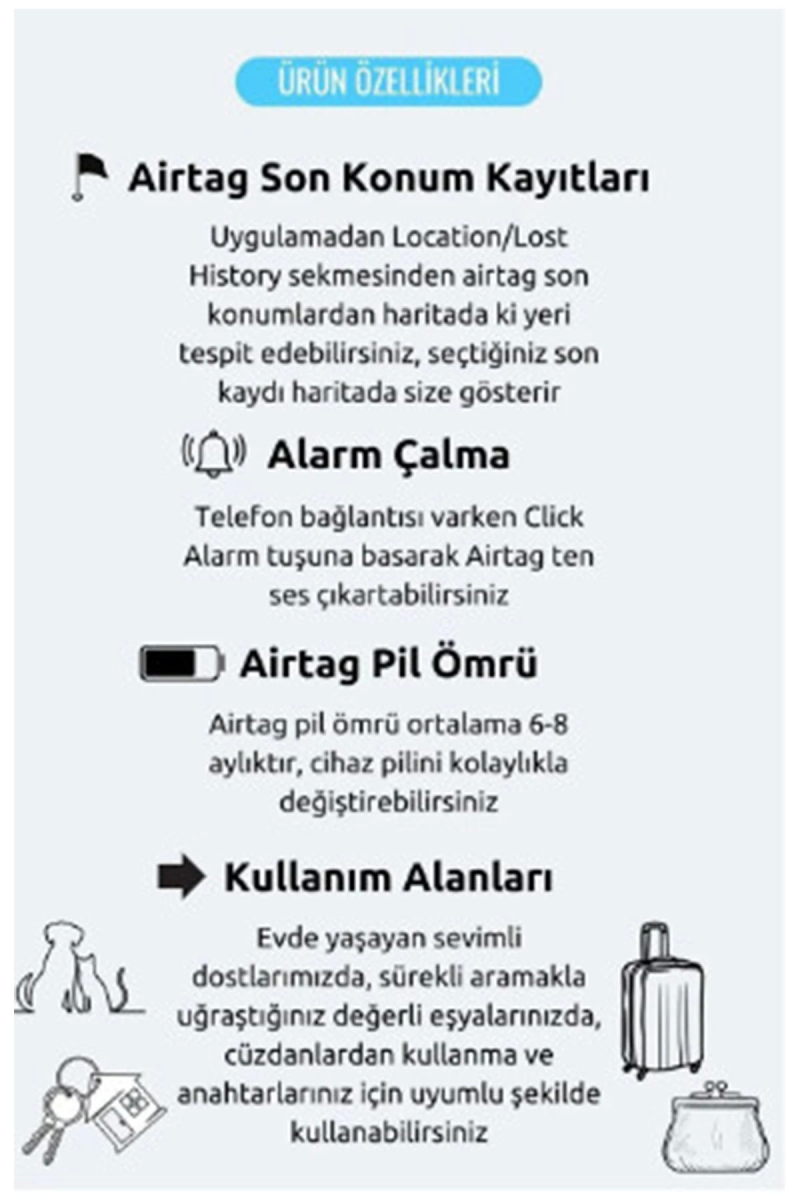 Smart Finder Airtag Akıllı Takip Cihazı - Android Ve İos Uyumlu (anahtarlık Hediye) - Görsel 7