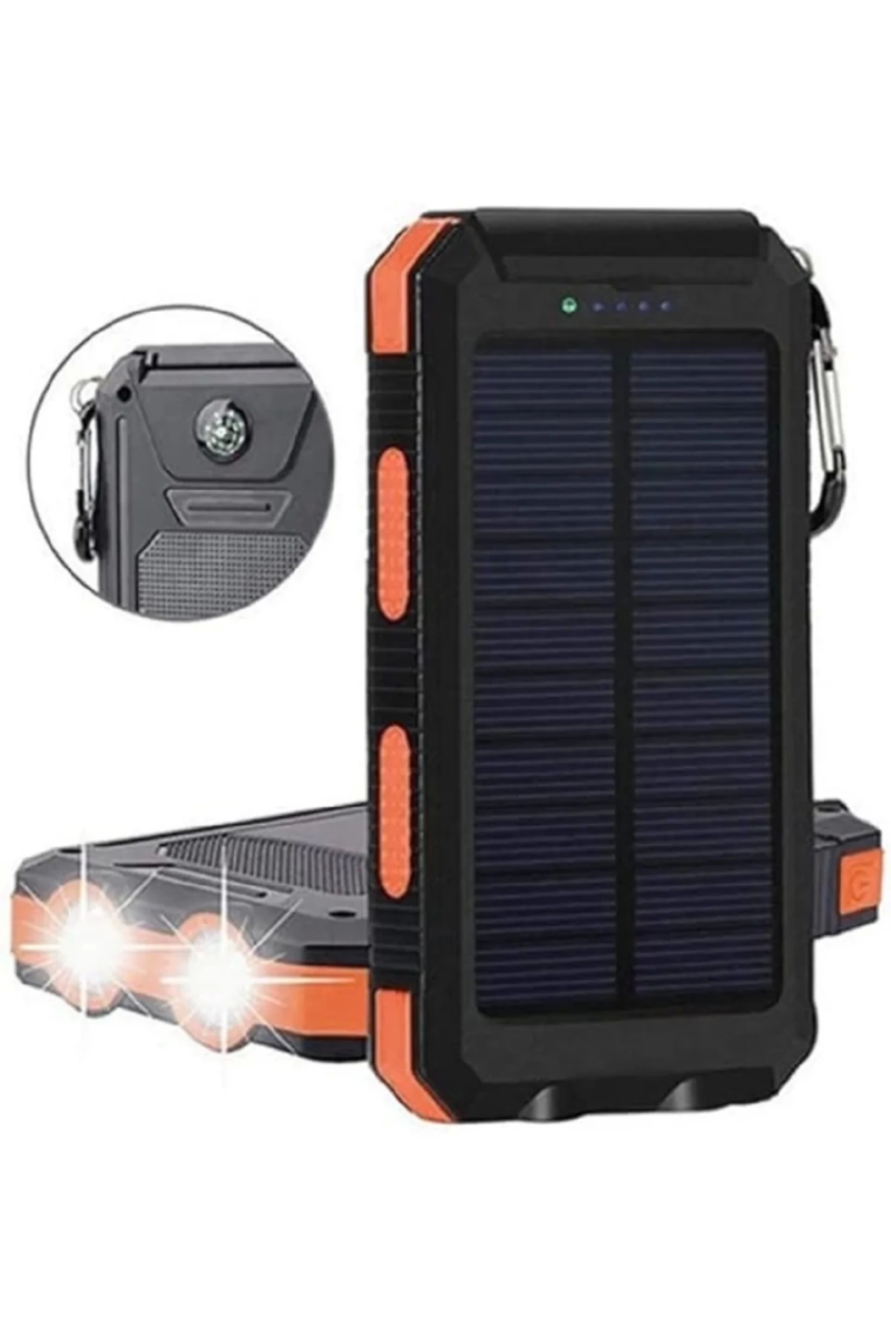 Solar Powerbank 1xusb 10.000mah Lcd Ekran Dahili Usb Mikro Type-c Powerbank - Görsel 2