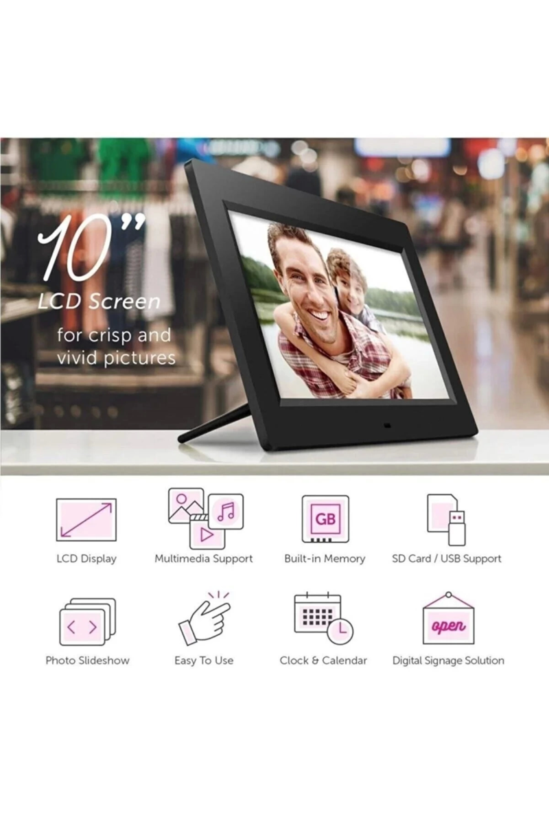 10-inç Lcd Ekran Dijital Fotoğraf Çerçevesi - Görsel 2