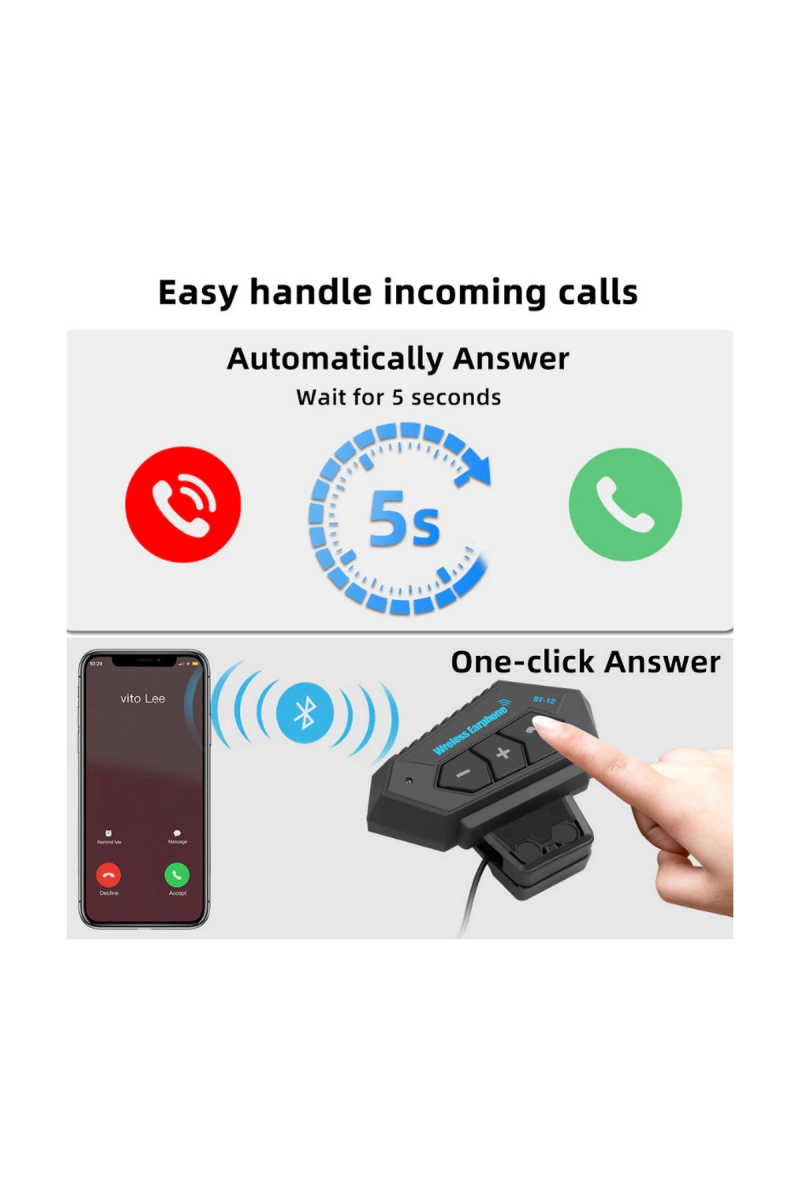 Bt12 Kask Kulaklık Bluetooth Motosiklet Kulaklık Interkom Motorsiklet Kulaklık - Görsel 4