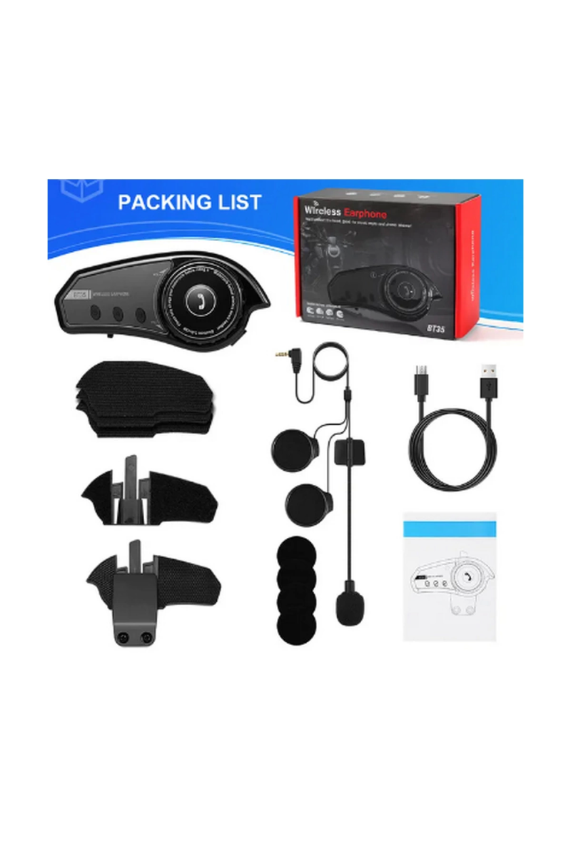 Bt35 Kask Kulaklık Bluetooth 5.0 Motosiklet Interkom Su Geçirmez Kablosuz Kulaklık - Görsel 2
