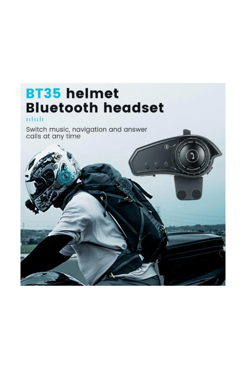 Bt35 Kask Kulaklık Bluetooth 5.0 Motosiklet Interkom Su Geçirmez Kablosuz Kulaklık - Görsel 6