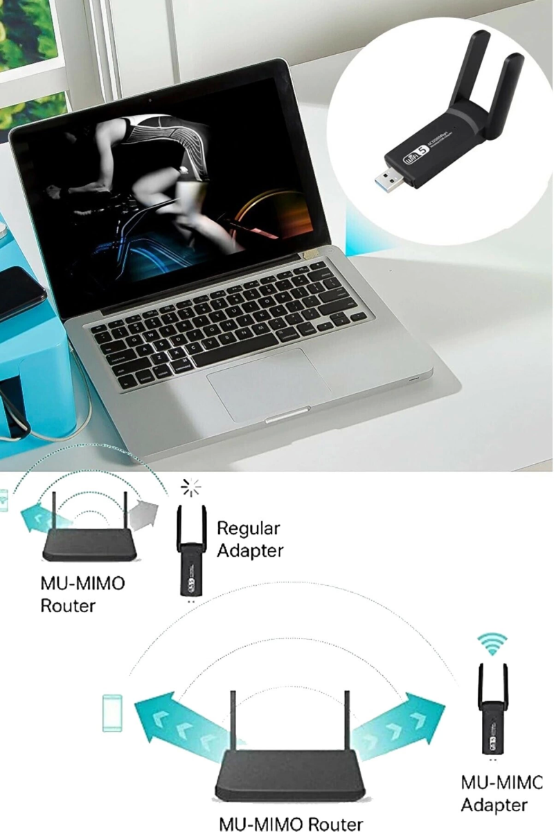 Dual Band Ac1200 Usb 3.0 Adaptör Kablosuz Wifi Yükseltici - Görsel 2