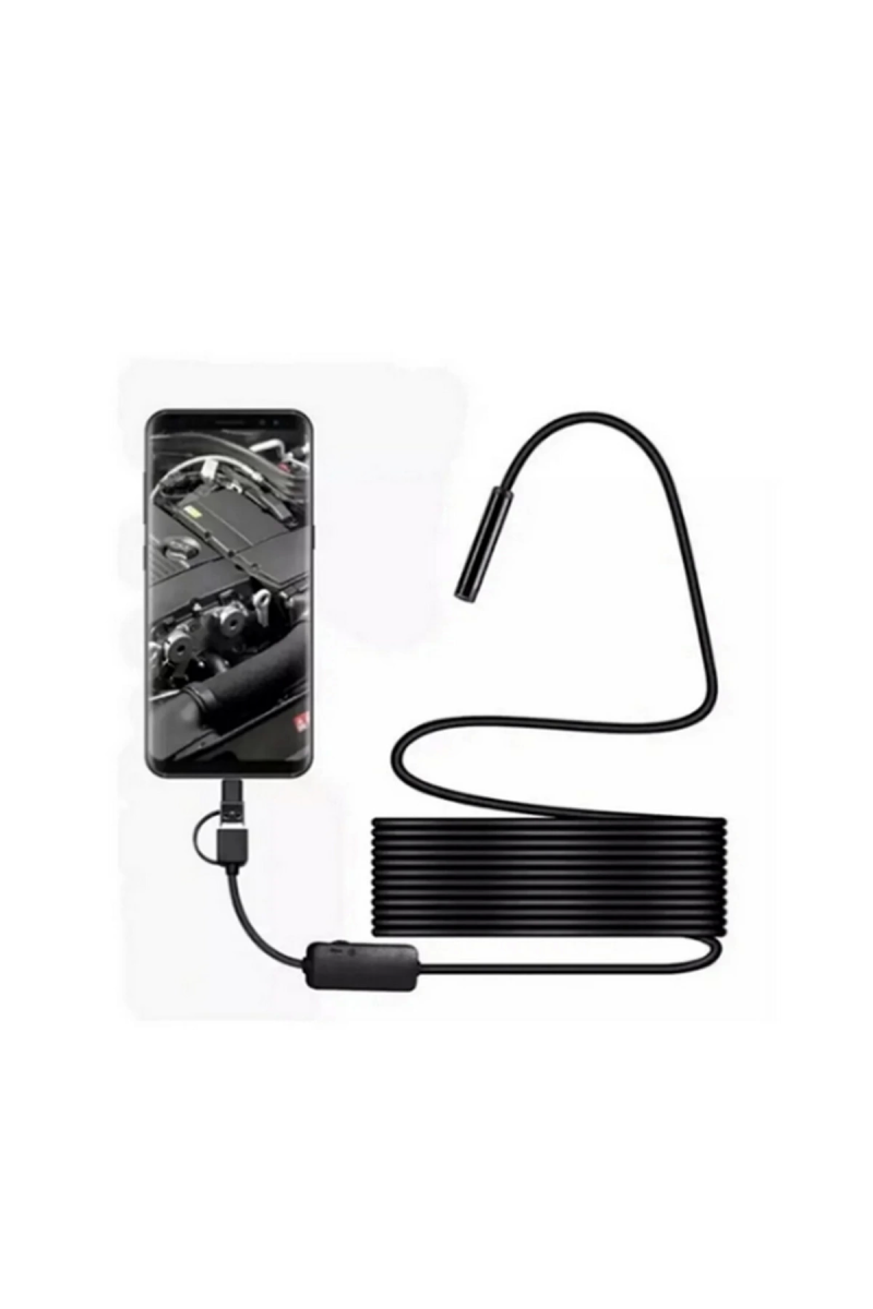 Endoskop Yılan Video Kamera Led’li 5 Metre 7 Mm Sert Kablo Yüksek Kaliteli Stereo - Görsel 3