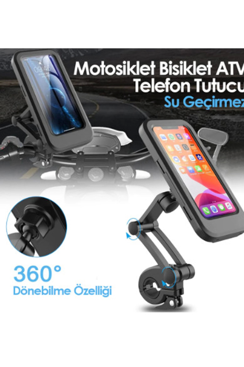 Gidon Bağlantılı Su Geçirmez Mıknatıslı Motorsiklet Telefon Tutucu - Görsel 2