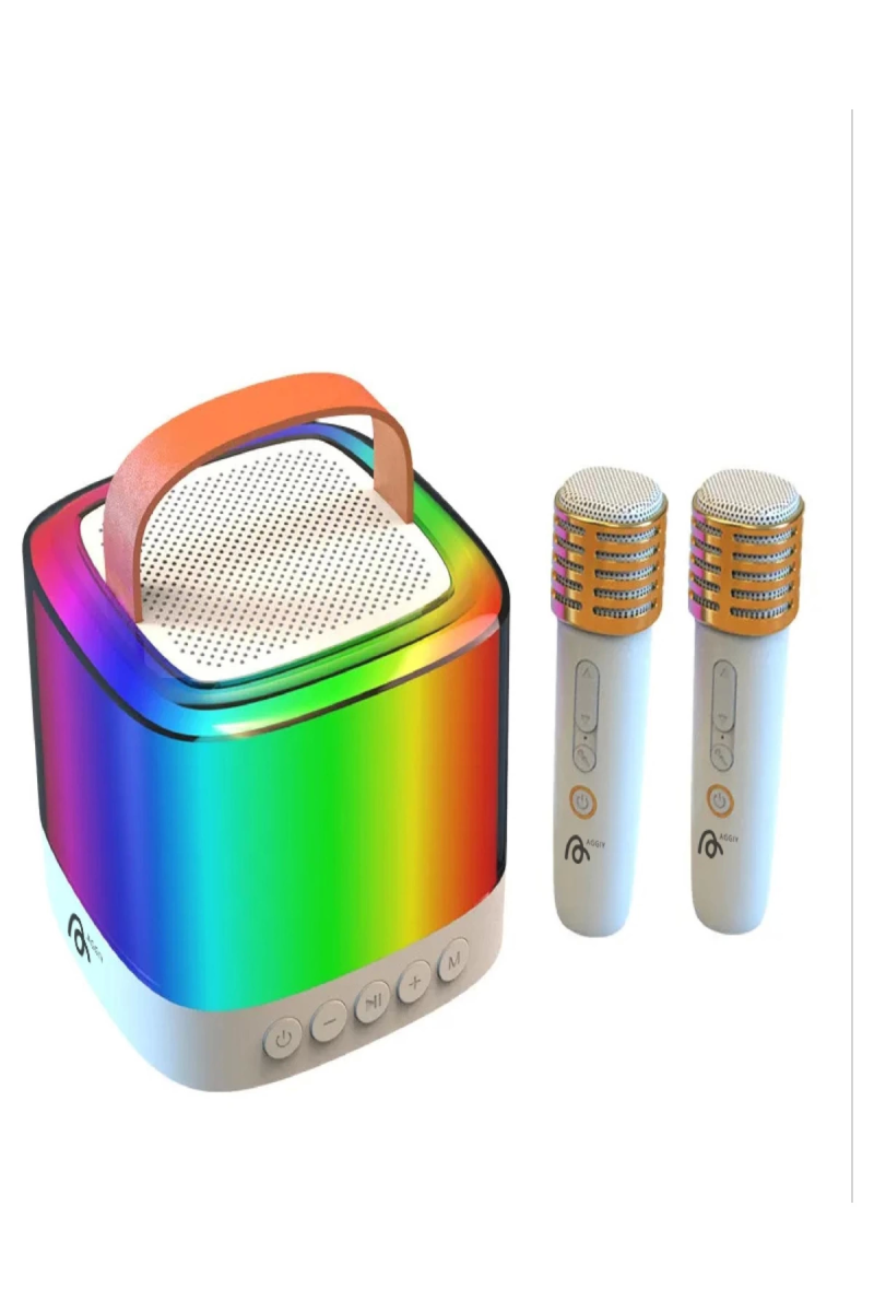 Karaoke Bluetooth Hoparlör Aggıy Ag-s7 Kablosuz Mikrofonlu Rgb Led Parti Işıklı - Görsel 2