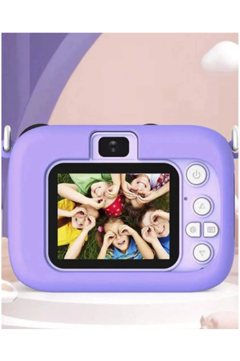 Mini 1080p Hd Çocuk Kamera Dijital Fotoğraf Makinesi 2.0 Inç Ekran 5 Adet Oyun Mor - Görsel 2