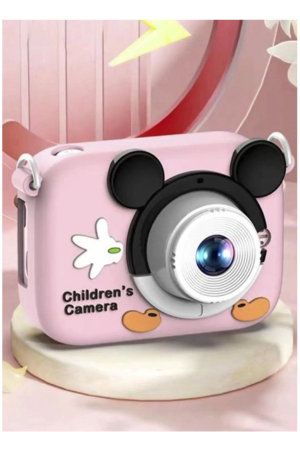 Mini 1080p Hd Çocuk Kamera Dijital Fotoğraf Makinesi 2.0 Inç Ekran 5 Adet Oyun Pembe