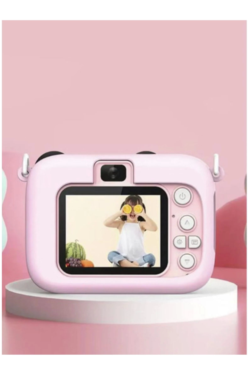 Mini 1080p Hd Çocuk Kamera Dijital Fotoğraf Makinesi 2.0 Inç Ekran 5 Adet Oyun Pembe - Görsel 2