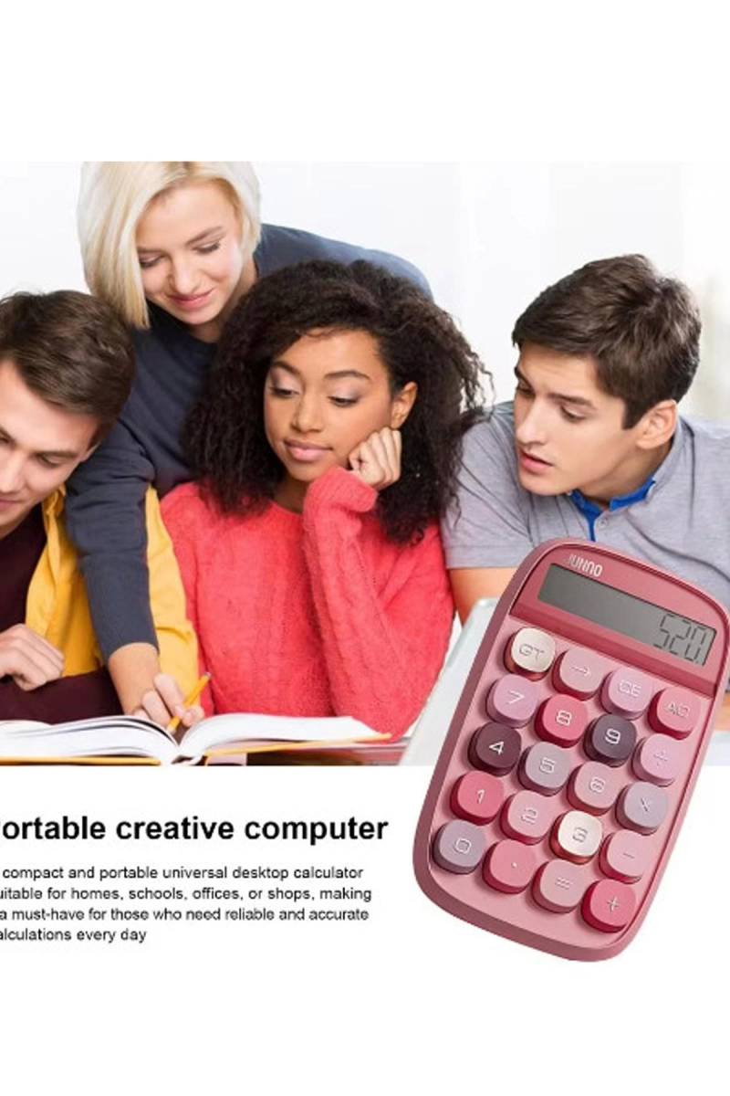 Sevimli Kare Tuşlu 10 Haneli Ldc Ekran Hesap Makinası Yeşil - Görsel 5
