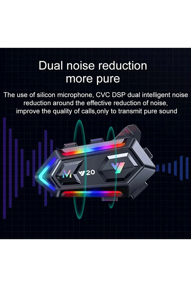 Y20 Motor Kurye Kask Kulaklık Rgb Modlu Bluetooth Motosiklet Kulaklık 5.3 Bluetooth Interkom - Görsel 5