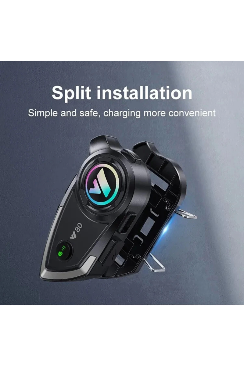 Y80 Motosiklet Kask Kulaklık Intercom Işıklı Motorsiklet Interkom - Görsel 4