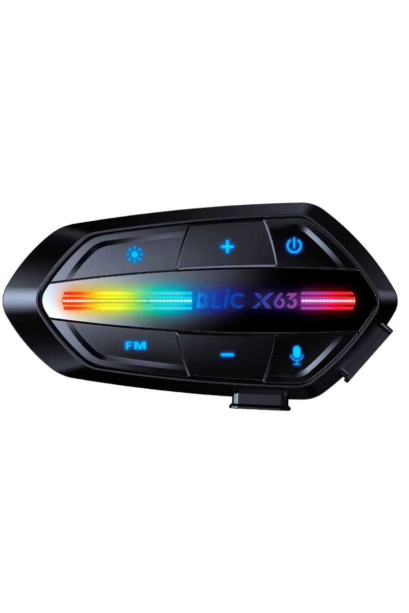 X63 Motosiklet Kask Kulaklık Intercom Işıklı Motorsiklet Interkom 5.3