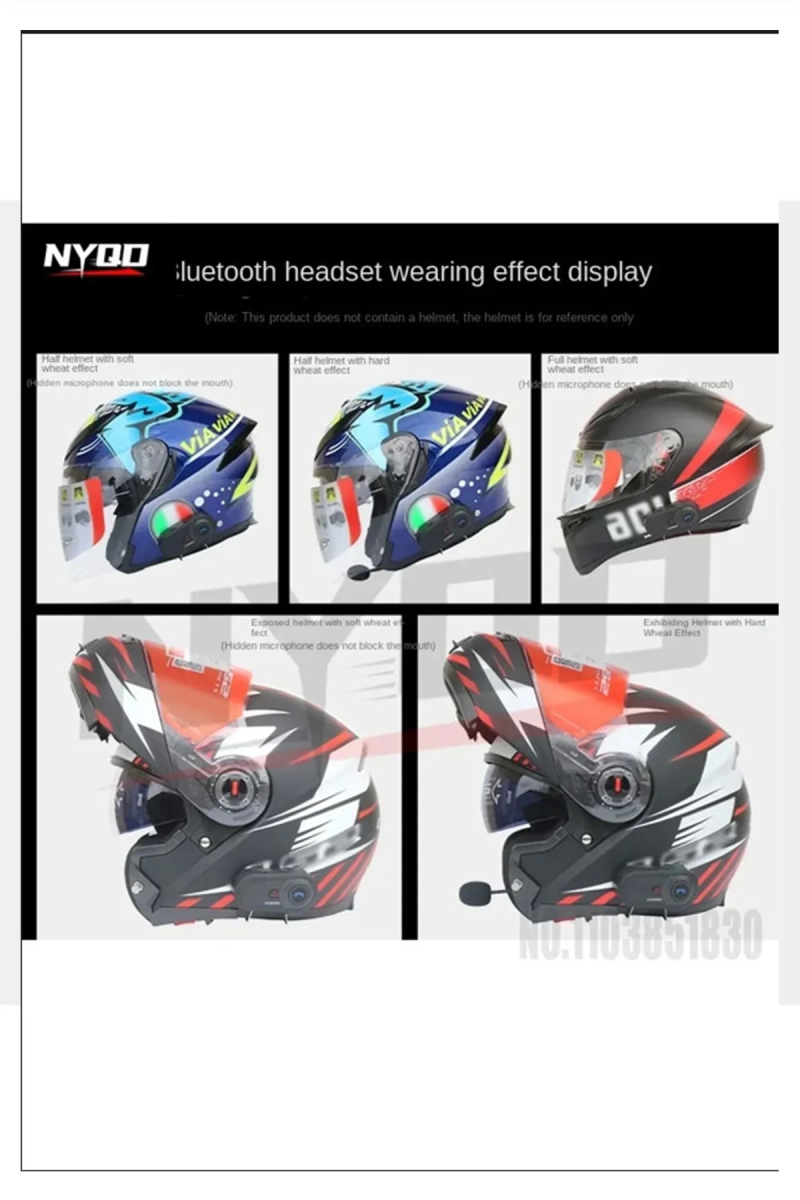 X63 Motosiklet Kask Kulaklık Intercom Işıklı Motorsiklet Interkom 5.3 - Görsel 2