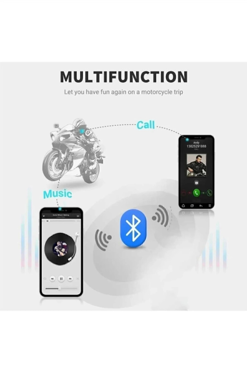X63 Motosiklet Kask Kulaklık Intercom Işıklı Motorsiklet Interkom 5.3 - Görsel 3
