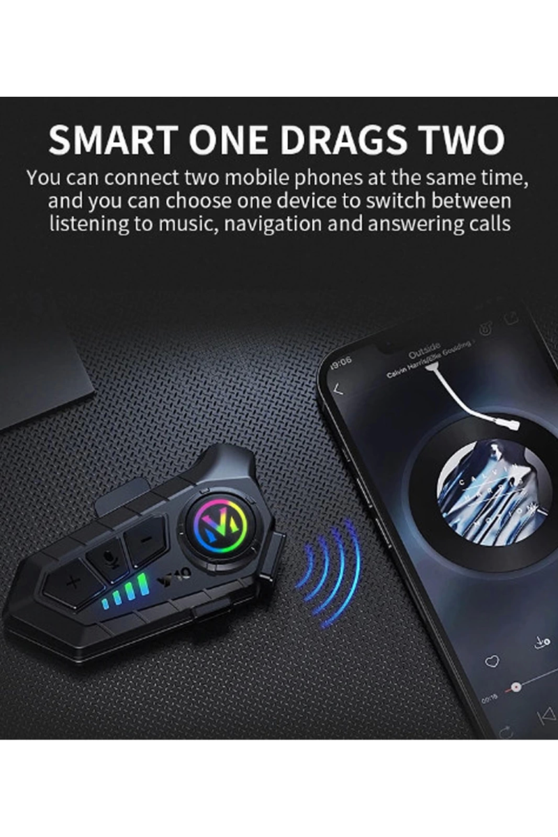 Y10 Kask Kulaklık Bluetooth Motosiklet Kulaklık 5,3 Bluetooth Intercom Motorsiklet Kulaklık - Görsel 5