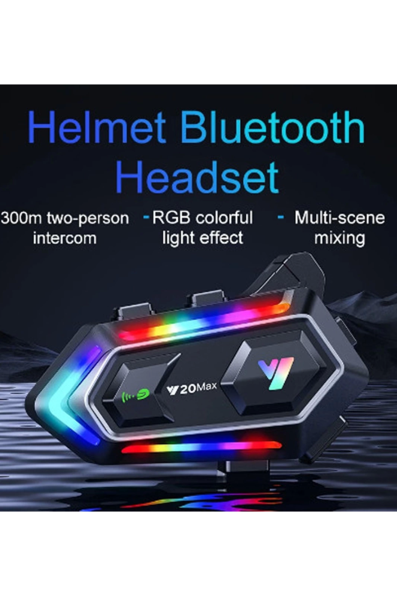Y20 Max Motosiklet Bluetooth 5.3 Kask Intercom 2 Kişi 300 Metre Eşleşme Özellikli - Görsel 2