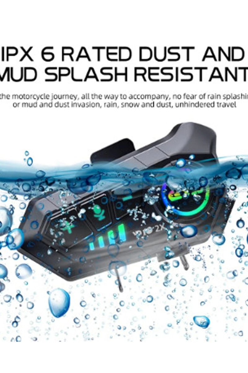 ﻿y10 2x Motosiklet Kask İntercom Çift Eşleşme Rgb Işıklı Bluetooth Kulaklık 5,3 - Görsel 5