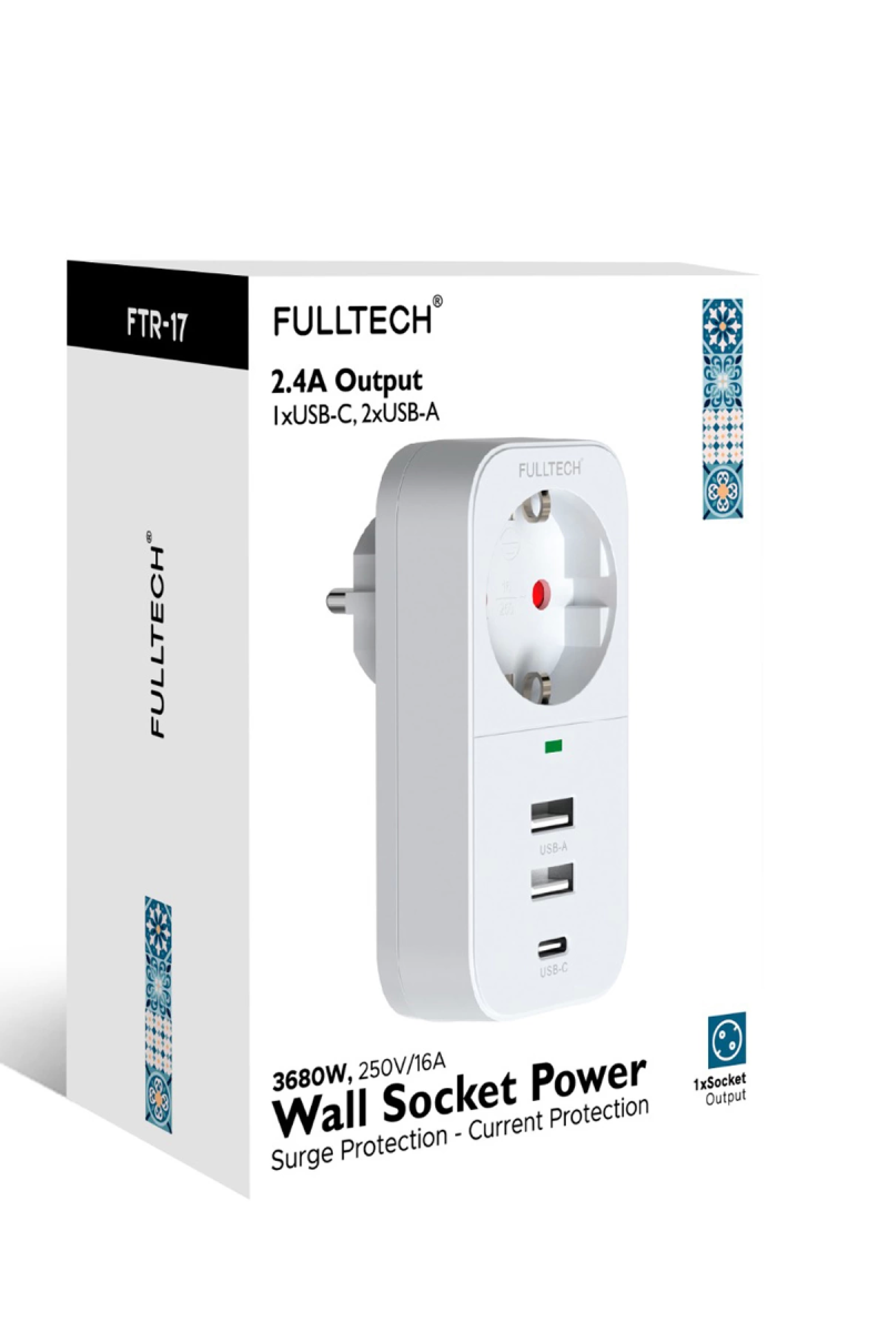 2.4a Çıkışlı 2xusb 1xtype-c Tekli Priz Ftr-17 - Görsel 2