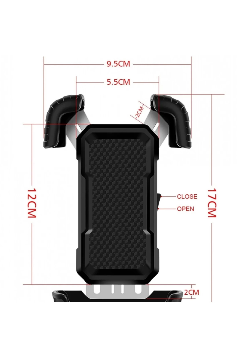 360° Derece Ayarlanabilen Gidon Bağlantılı Bisiklet Motosiklet İçin Abs 4-7.8″ İnç Telefon Tutucu - Görsel 7