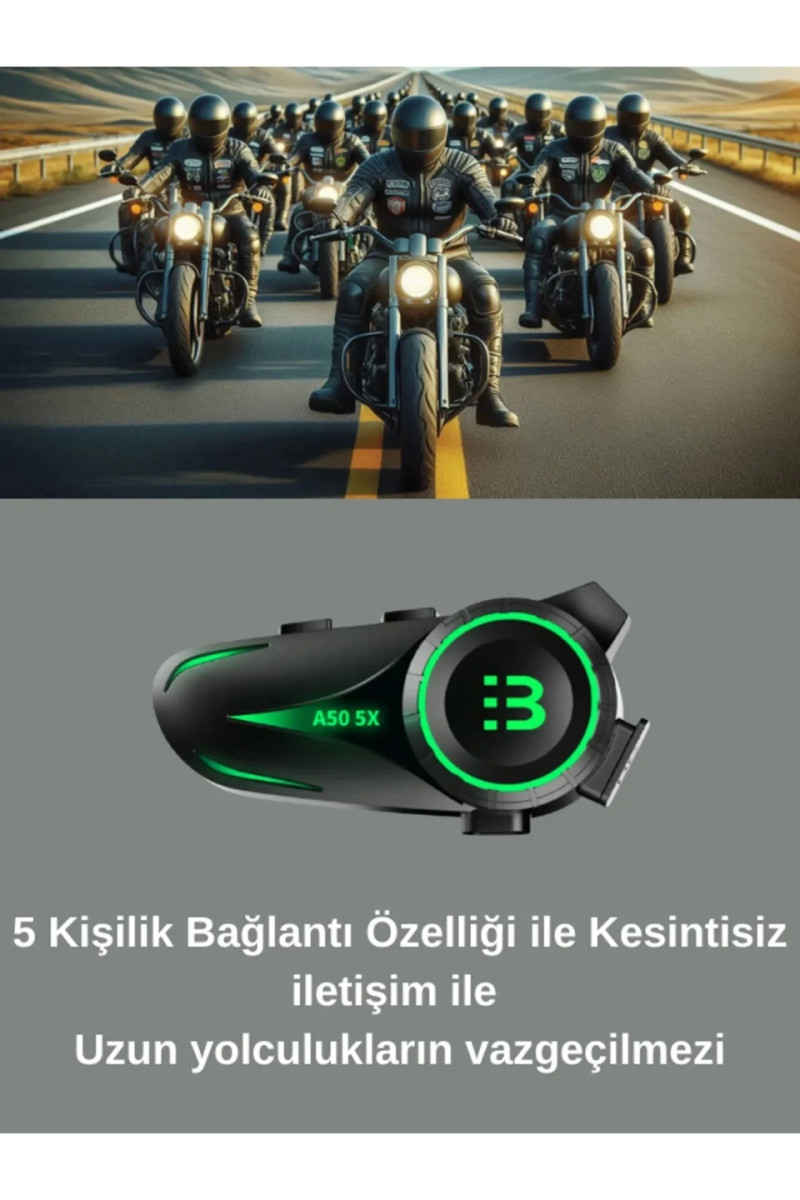 A50 5x Motor Kask Kulaklık Rgb Bluetooth Motosiklet Kulaklık Intercom 5 Kişi Eşleşme - Görsel 2