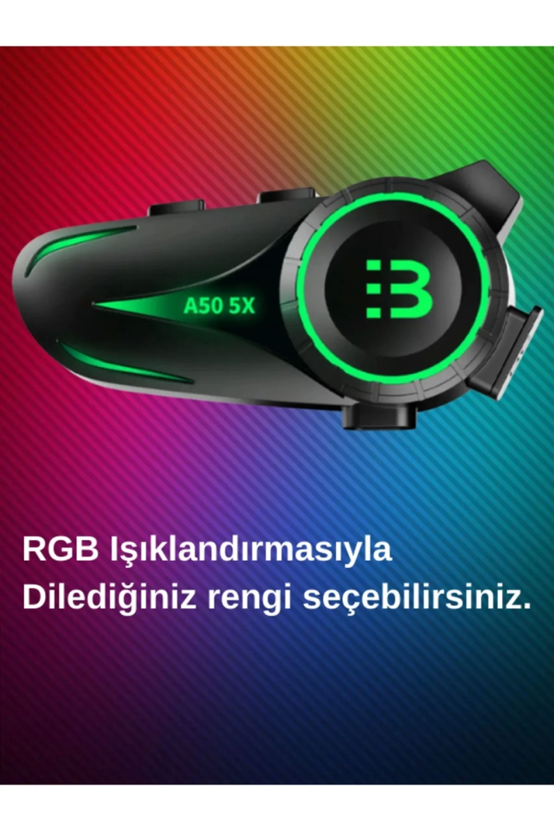 A50 5x Motor Kask Kulaklık Rgb Bluetooth Motosiklet Kulaklık Intercom 5 Kişi Eşleşme - Görsel 3