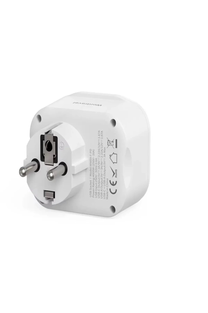 Ac-115 2500w 3.4a 2usb 1type-c 1soket Akım Korumalı Şarj Adaptörü Priz Çoğaltıcı - Görsel 4