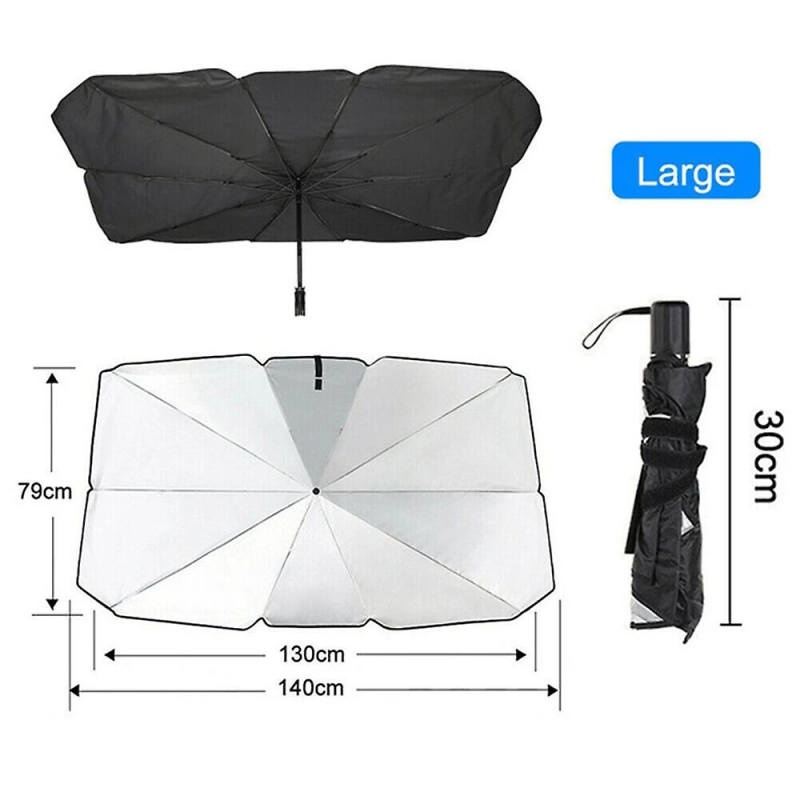 Araba Güneş Gölge Koruyucu Şemsiye Oto Ön Cam Güneşlik(145cm*79cm) - Görsel 3