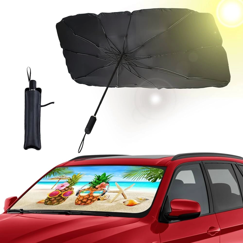 Araba Güneş Gölge Koruyucu Şemsiye Oto Ön Cam Güneşlik(145cm*79cm) - Görsel 4
