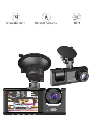 Araç İçi 1080p 3 Kameralı Lcd Ekranlı Gece Görüşlü