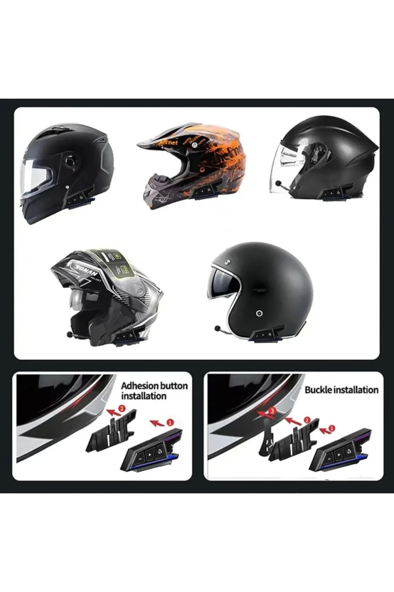 Bt40 Kask Kulaklık Bluetooth Motosiklet Kulaklık Intercom 5.3 - Görsel 4