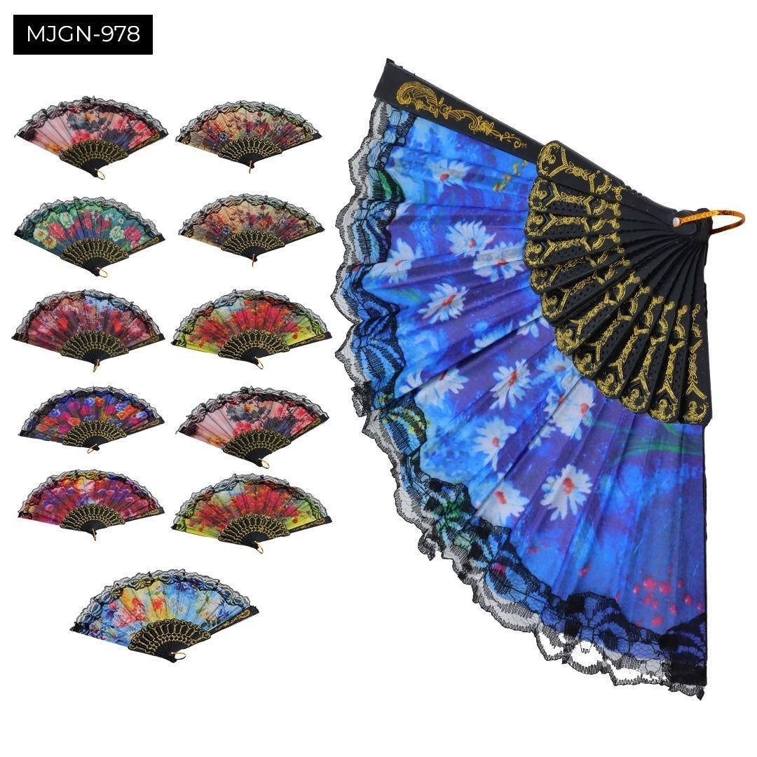 Çiçek Desenli Yelpaze - Görsel 2