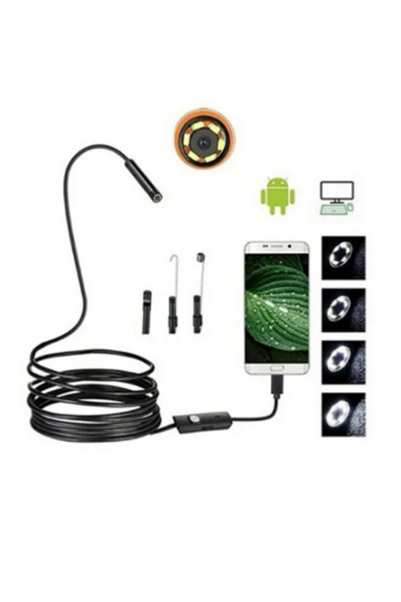 Endoskop 3 İn 1 Yılan Kamera Usb Micro Usb Type-c 20 Metre Sert Kablo - Görsel 2