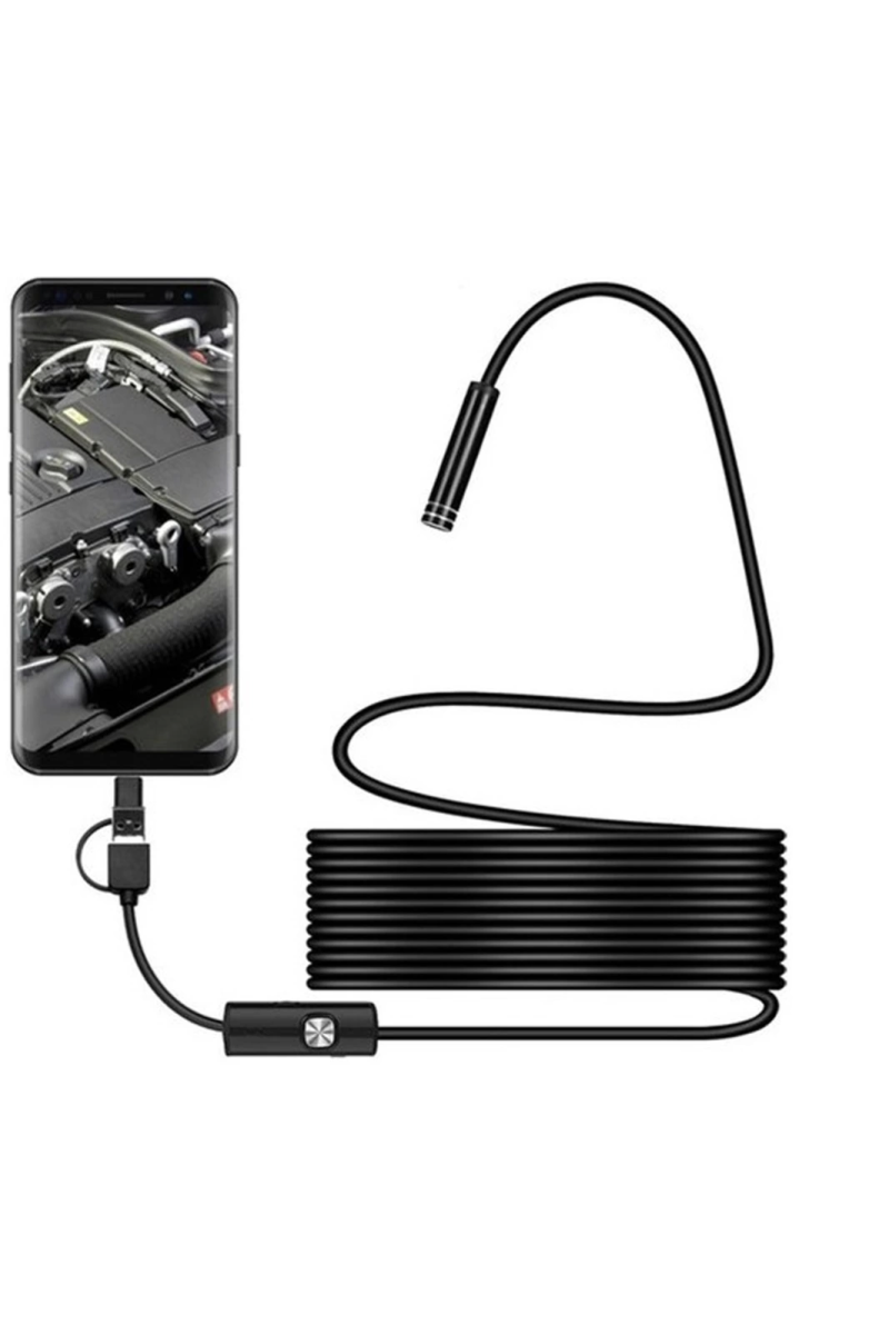 Endoskop 3 İn 1 Yılan Kamera Usb Micro Usb Type-c 20 Metre Sert Kablo - Görsel 3