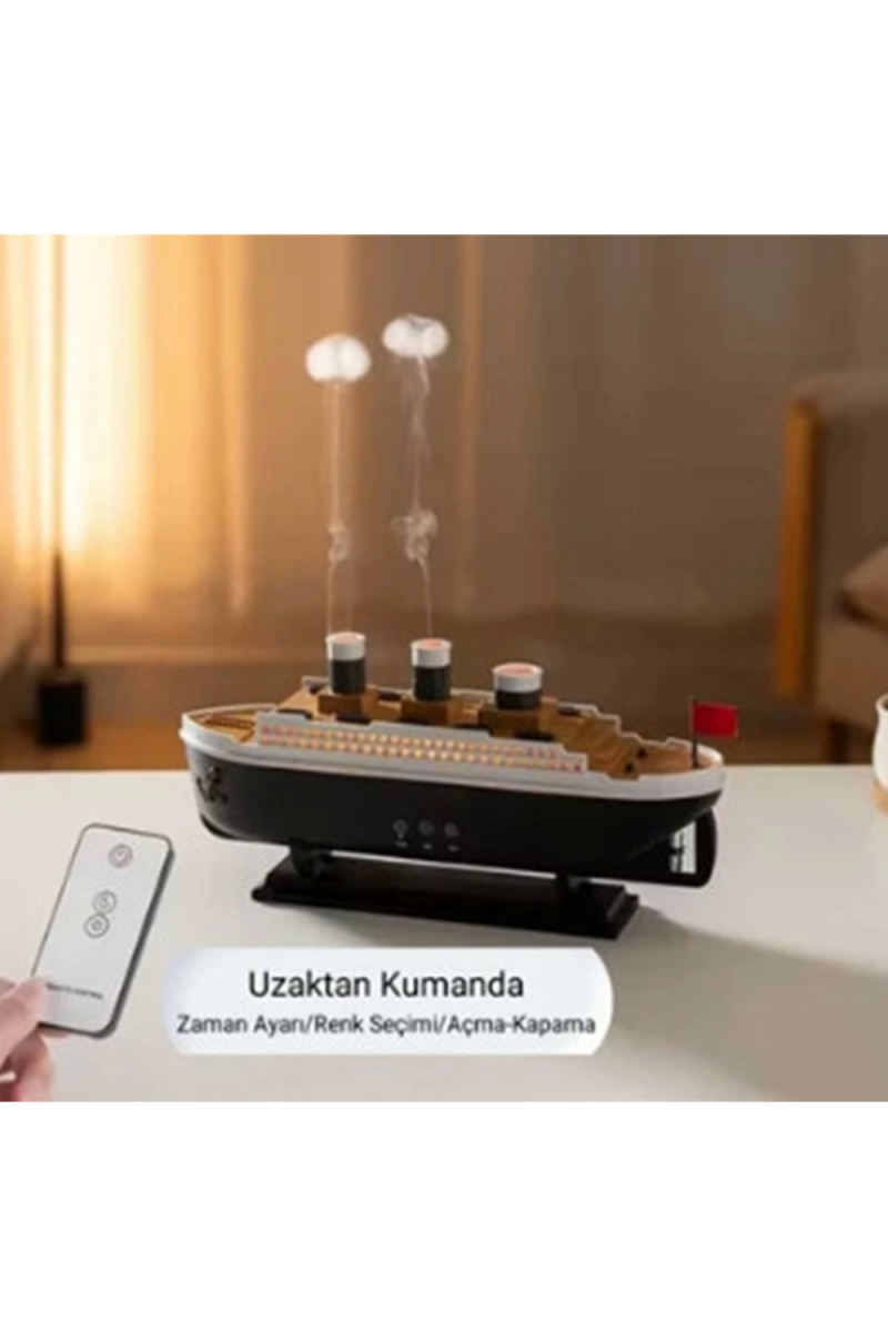 Titanic Gemi Hava Nemlendirici Işıklı Fonksiyonlu Buhar Makinesi Kumandalı - Görsel 4