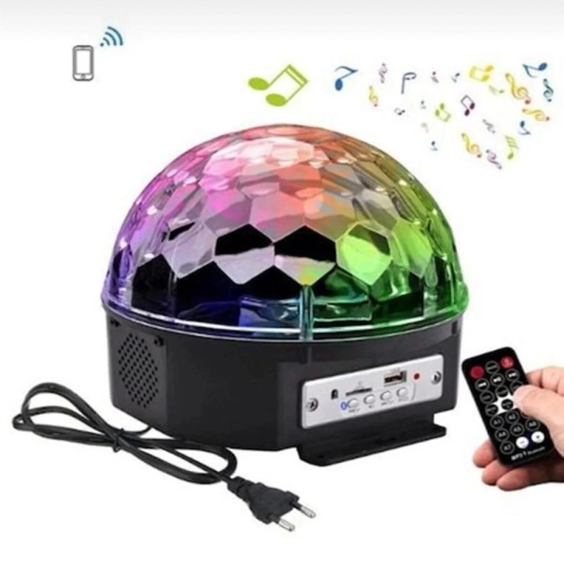 Uzaktan Kumandalı Müzikli Dönerli Disko Topu Bluetooth Sese Duyarlı - Görsel 3
