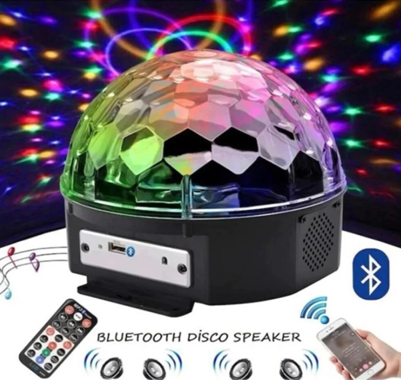 Uzaktan Kumandalı Müzikli Dönerli Disko Topu Bluetooth Sese Duyarlı - Görsel 6