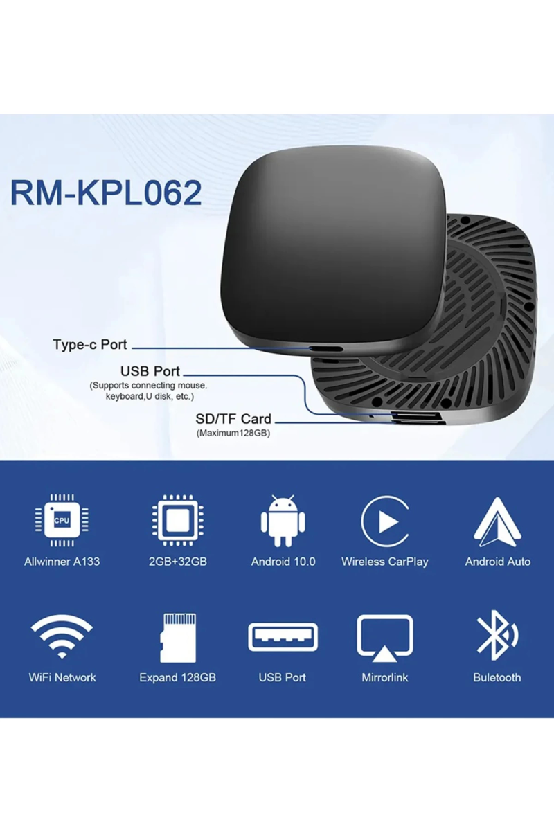 Wireless Carplay Android Araba 4 Çekirdekli Akıcı Fullhd 1080p Wifi 2.4/5g 2gb/32gb - Görsel 5