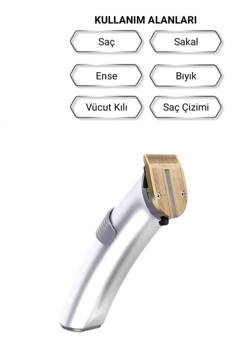 609 Profesyonel Şarjlı Saç Sakal Kesme Tıraş Makinesi Erkek Tıraş Makine Seti Kapıda Ödeme - Görsel 4