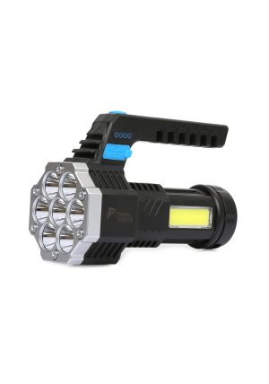 PS-3879 USB Şarj Göstergeli Şarj Edilebilir 7*XPE +COB Led El Feneri Kapıda Ödeme